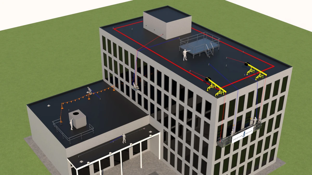 Building-specific fall protection design and engineering