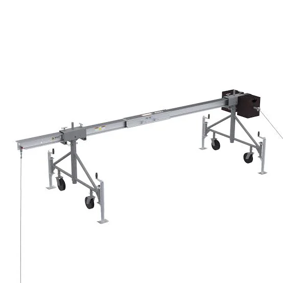 Supplied product illustration of a ballasted outrigger on two wheeled support frames.