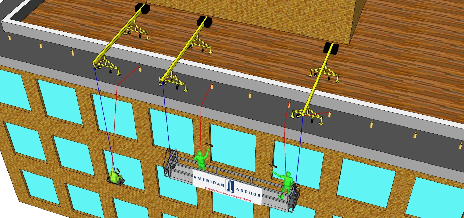 American Anchor design rendering showing chair and suspended platform access