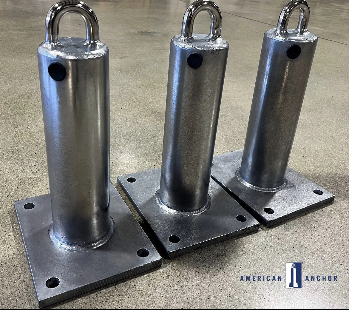 American Anchor roof anchors before installation.