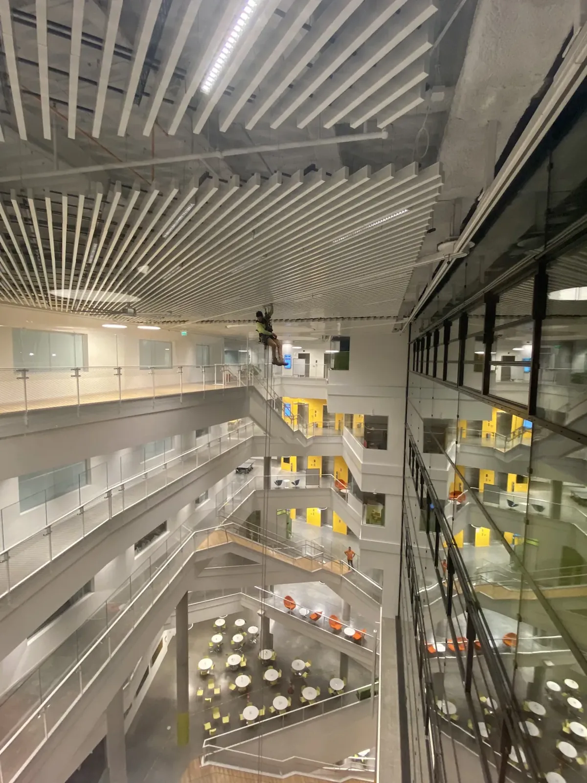 Inspecting interior atrium anchorages